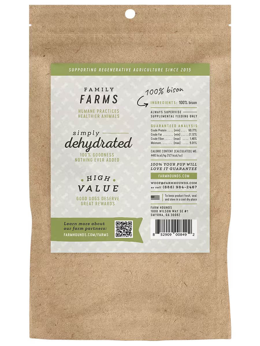 Farm Hounds Pasture-Raised Bison Trainers for Dogs – 3.5 oz