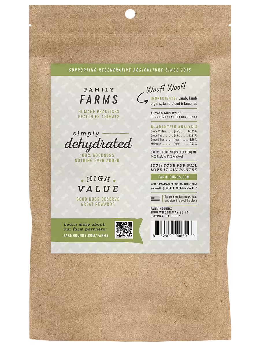 Farm Hounds Pasture-Raised Lamb Trainers for Dogs – 4 oz