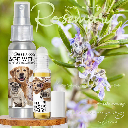 3 Old Friends Age Well Dog Aromatherapy by The Blissful Dog – Natural Senior Dog Support