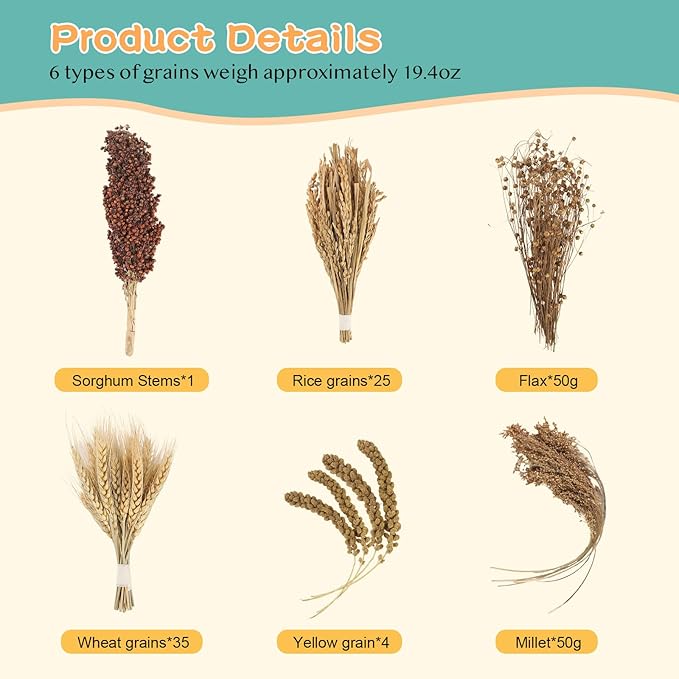 Natural Foraging Spray Set – Grains, Millet & Chew Toys for Hamsters, Guinea Pigs & Small Pets