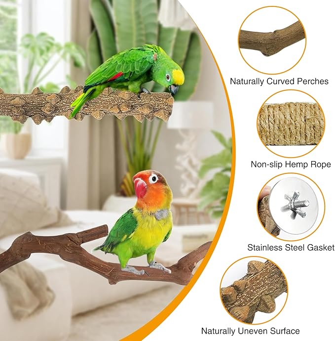Kathson Natural Grapevine Bird Perches (5-Pack)