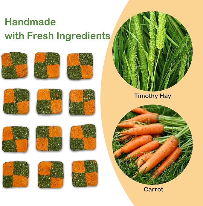 Fhiny Timothy Hay & Carrot Chew Biscuits for Small Animals (24-Pack)