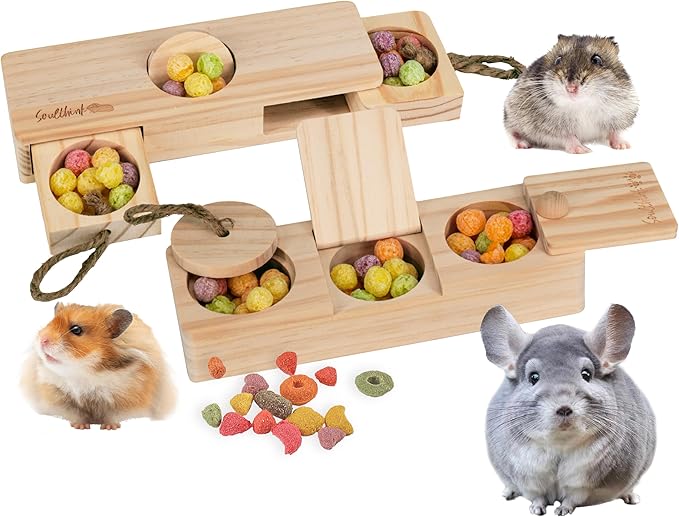 SoulThink Sniff n' Snack Wooden Foraging Toy – 2 Sets | Rabbit, Guinea Pig & Hamster