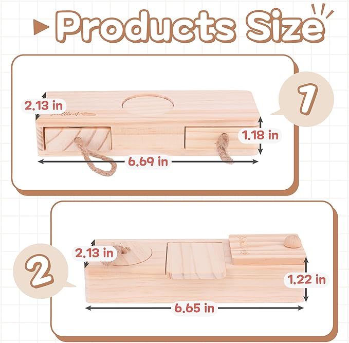 SoulThink Sniff n' Snack Wooden Foraging Toy – 2 Sets | Rabbit, Guinea Pig & Hamster
