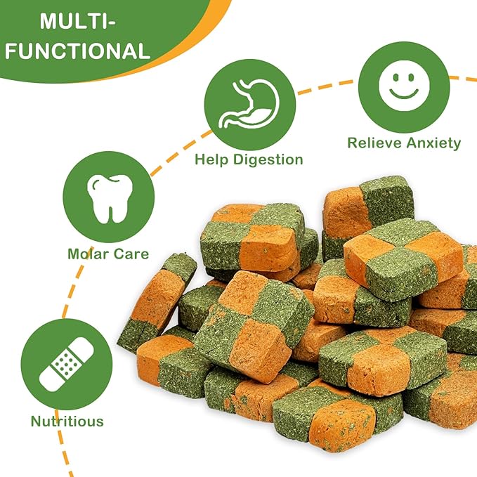 Fhiny Timothy Hay & Carrot Chew Biscuits for Small Animals (24-Pack)