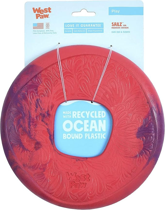 West Paw Seaflex Sailz Flying Disc Dog Toy – Eco-Friendly Zogoflex | Made in USA