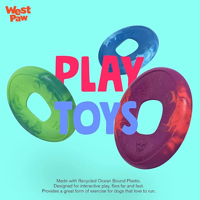 West Paw Seaflex Sailz Flying Disc Dog Toy – Eco-Friendly Zogoflex | Made in USA