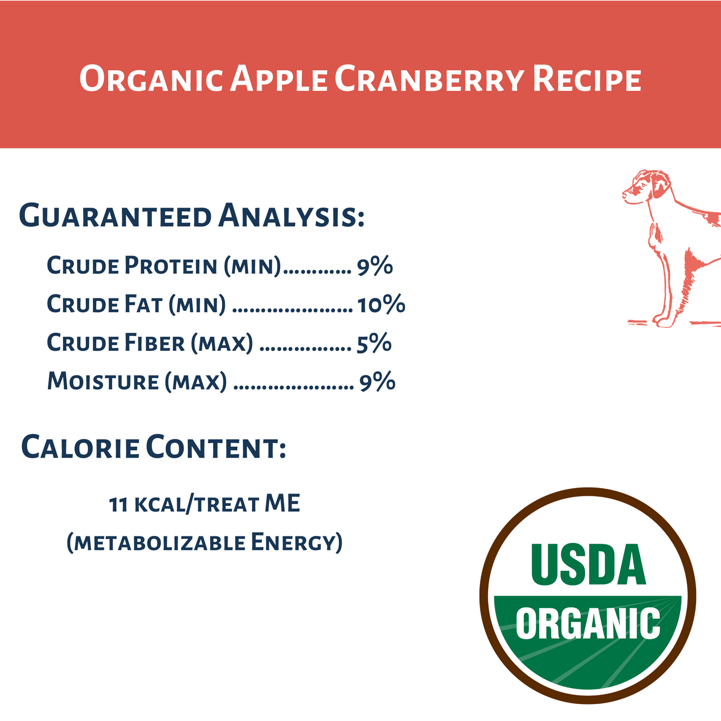 Dog Mamma's Organic Apple Cranberry Dog Treats – 6 oz | USDA Organic