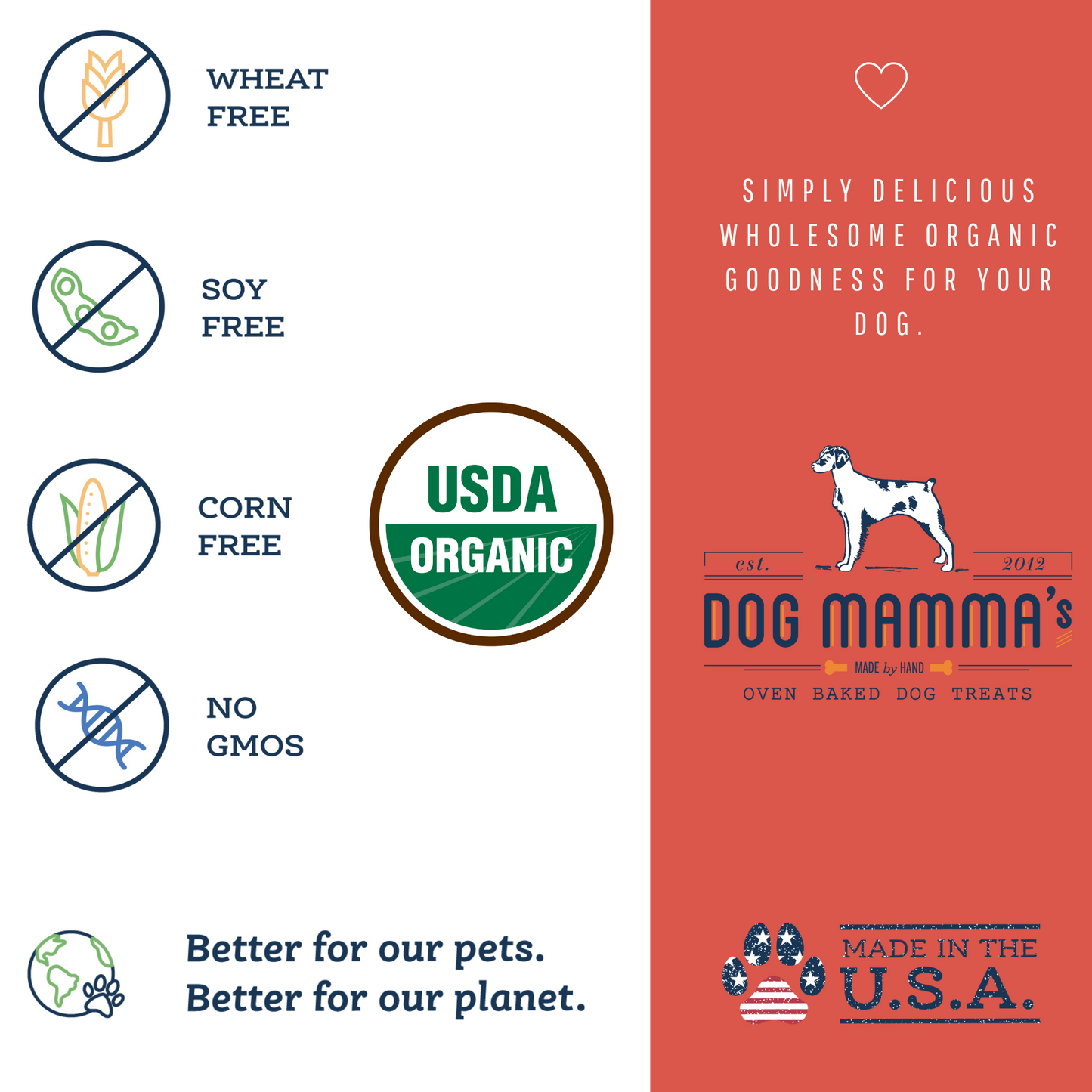 Dog Mamma's Organic Apple Cranberry Dog Treats – 6 oz | USDA Organic