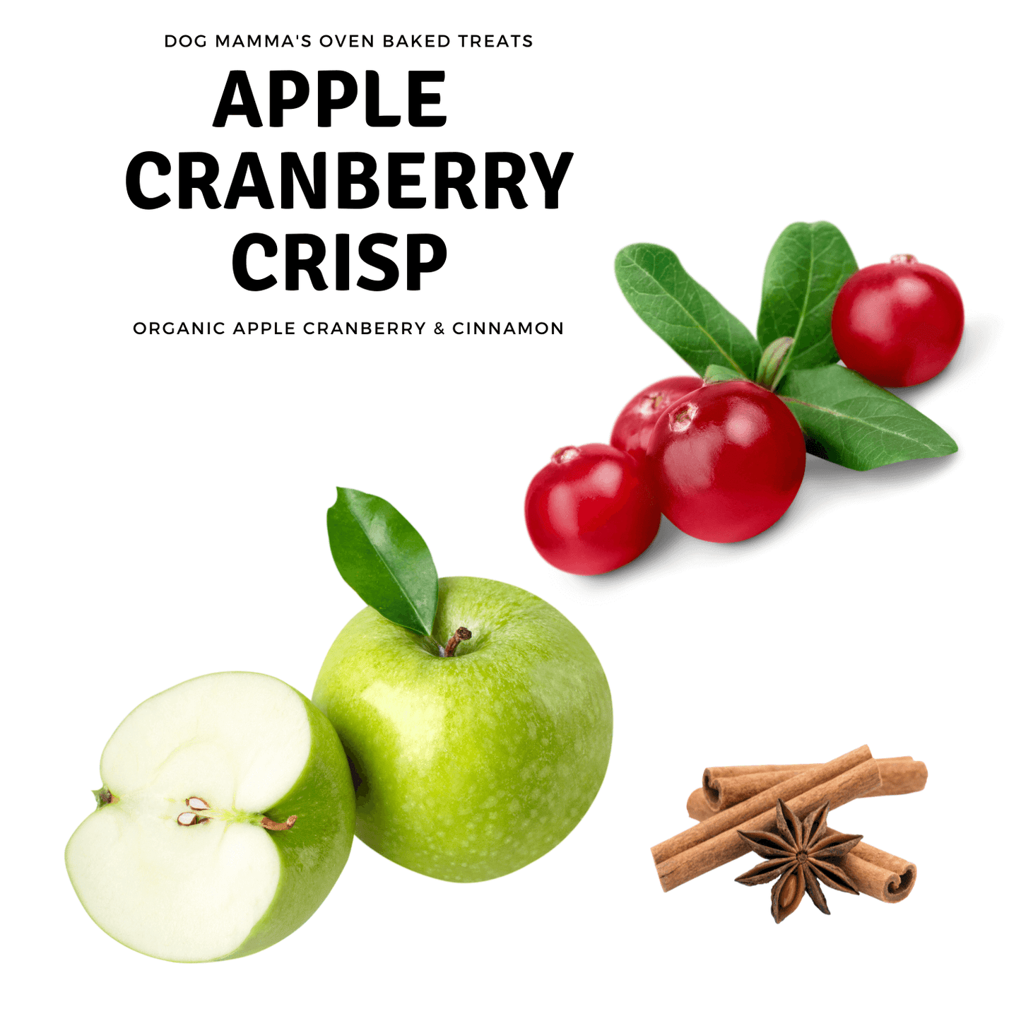 Dog Mamma's Organic Apple Cranberry Dog Treats – 6 oz | USDA Organic