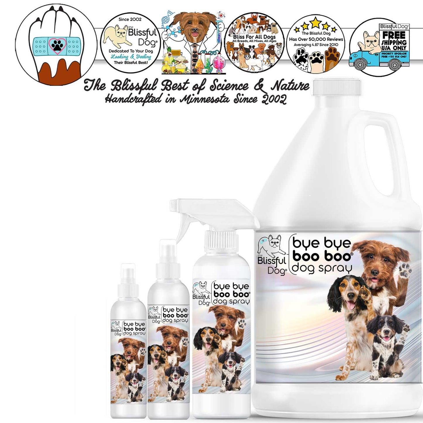 Bye Bye Boo Boo™ Dog Spray by The Blissful Dog – Natural Anti-Itch & Hot Spot Spray
