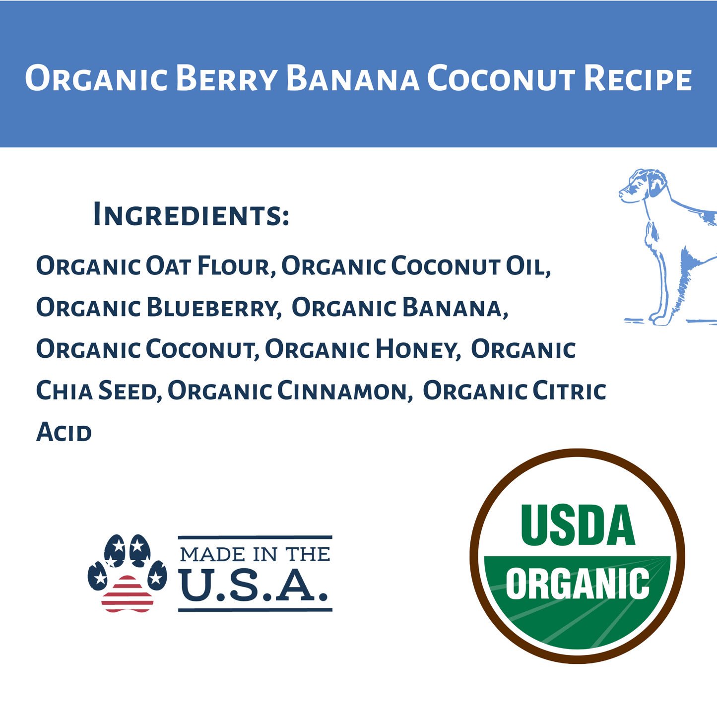 Dog Mamma's Organic Berry Banana Coconut Dog Treats – 6 oz | USDA Organic