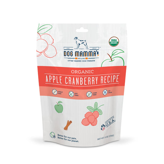 Dog Mamma's Organic Apple Cranberry Dog Treats – 6 oz | USDA Organic