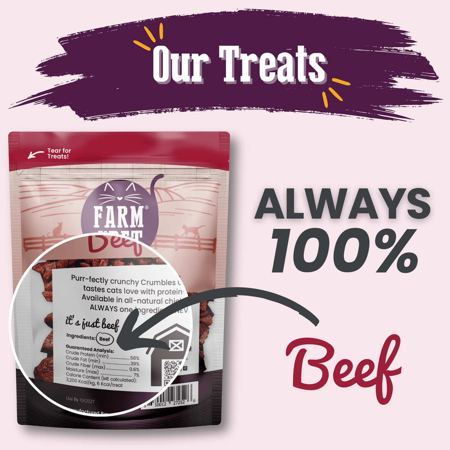 Beef Crumbles for Cats | Single-Ingredient, Grain-Free Cat Treats