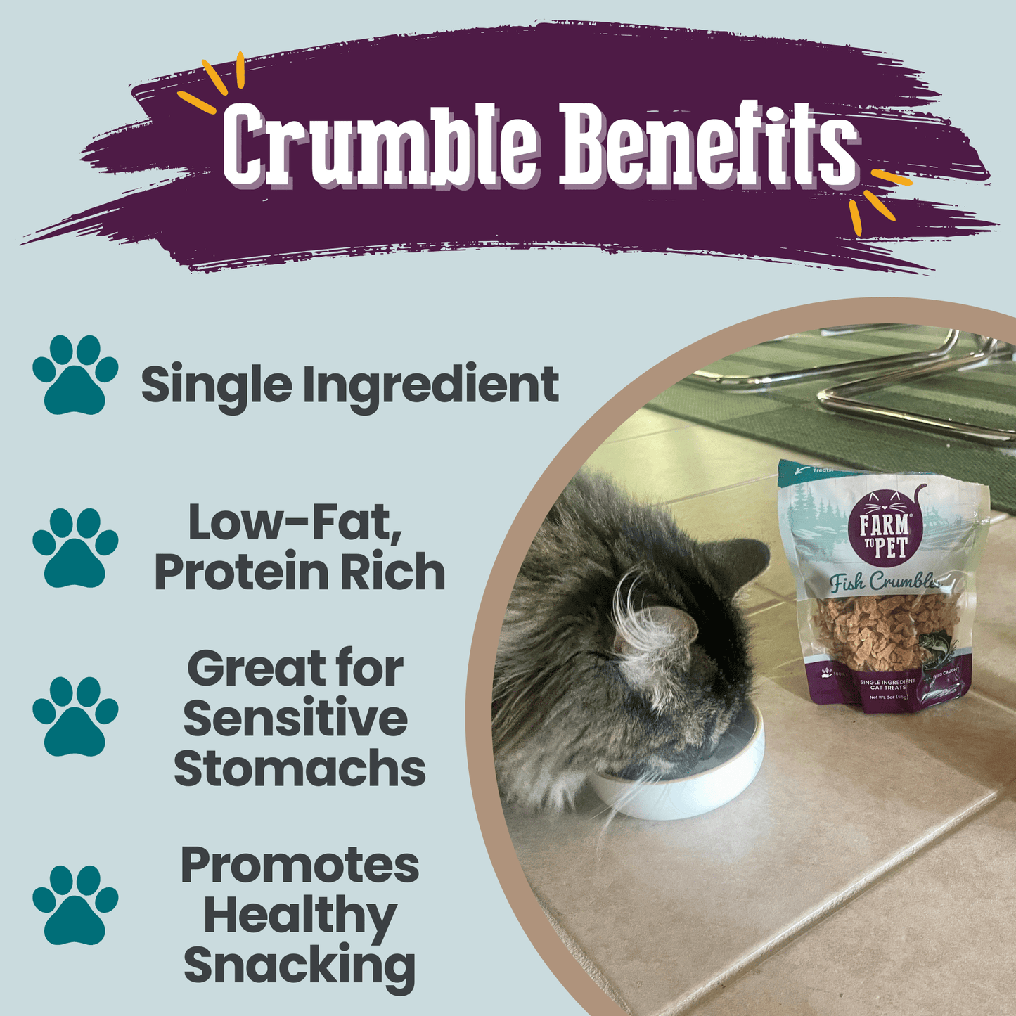 Fish Crumbles for Cats | Wild-Caught, All-Natural Cat Treats