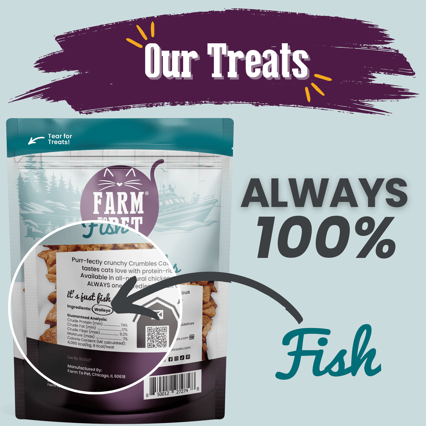 Fish Crumbles for Cats | Wild-Caught, All-Natural Cat Treats