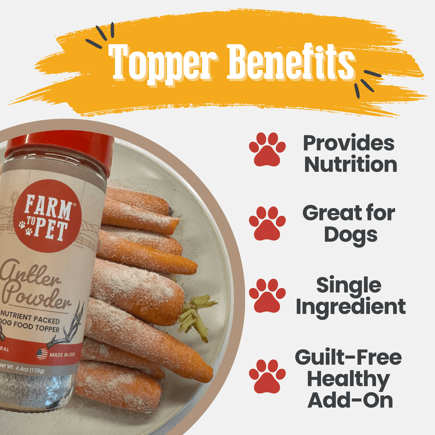 Elk Antler Powder Food Topper for Dogs & Cats