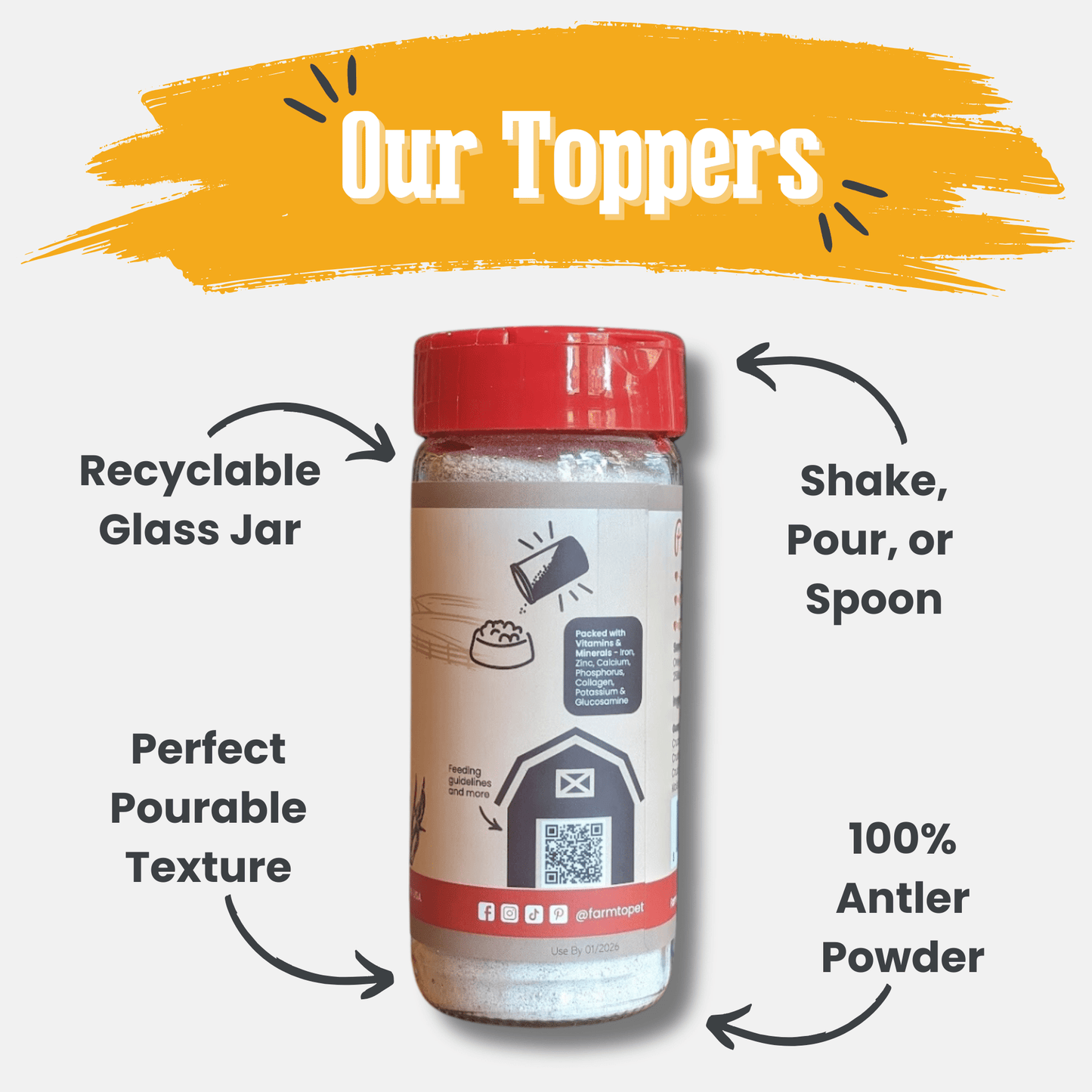 Elk Antler Powder Food Topper for Dogs & Cats