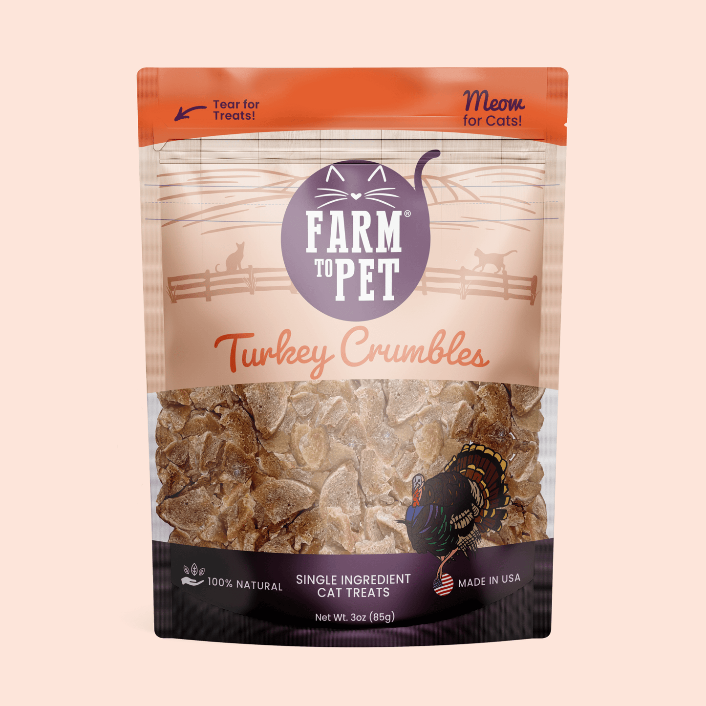 Turkey Crumbles for Cats | Single-Ingredient, Grain-Free Cat Treats