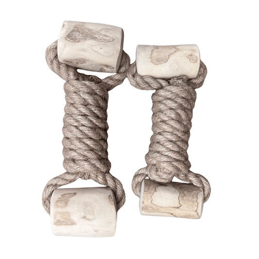 Hemp Rope + Coffee Wood Dog Toy