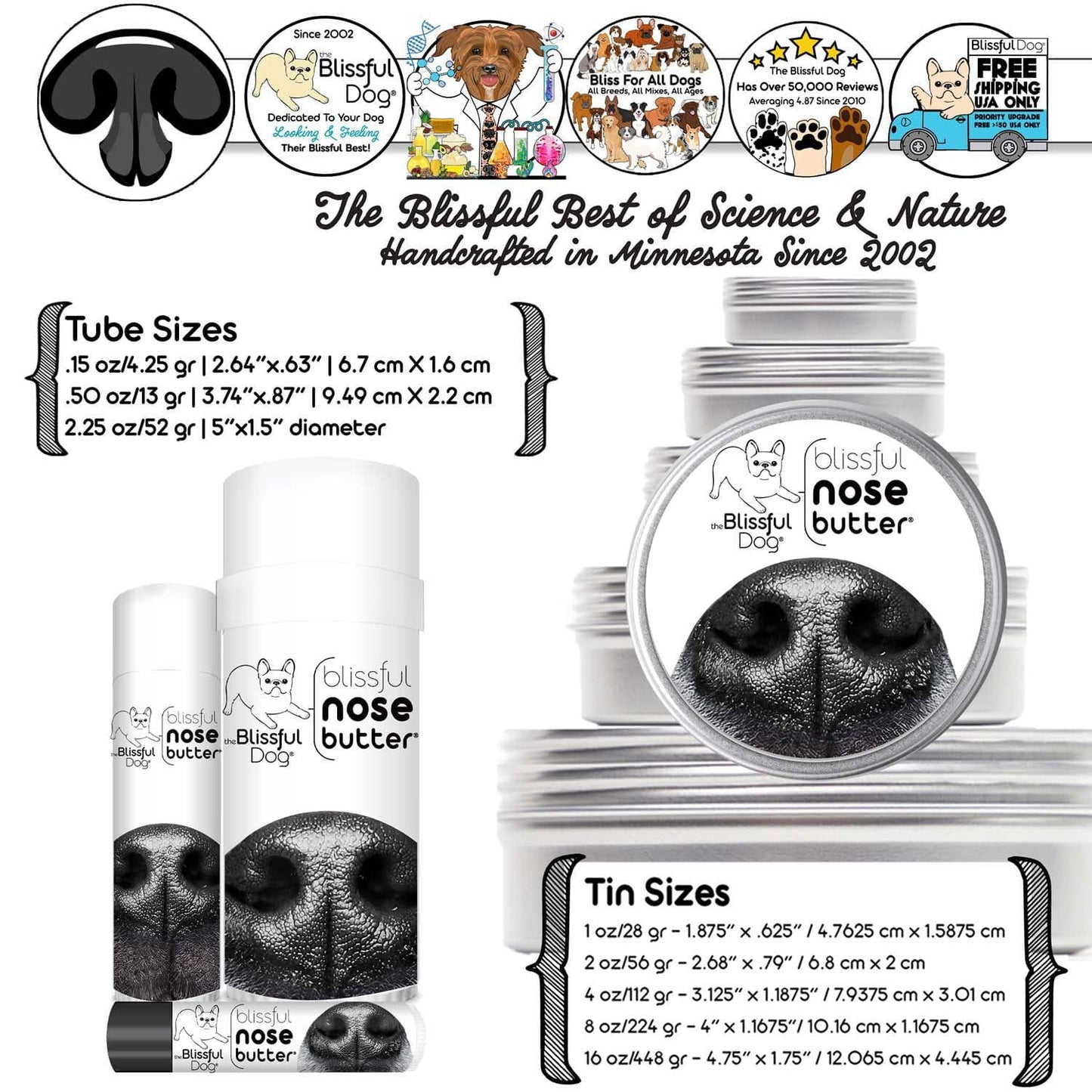 Nose Butter® by The Blissful Dog – All-Natural Dog Dry Nose Treatment