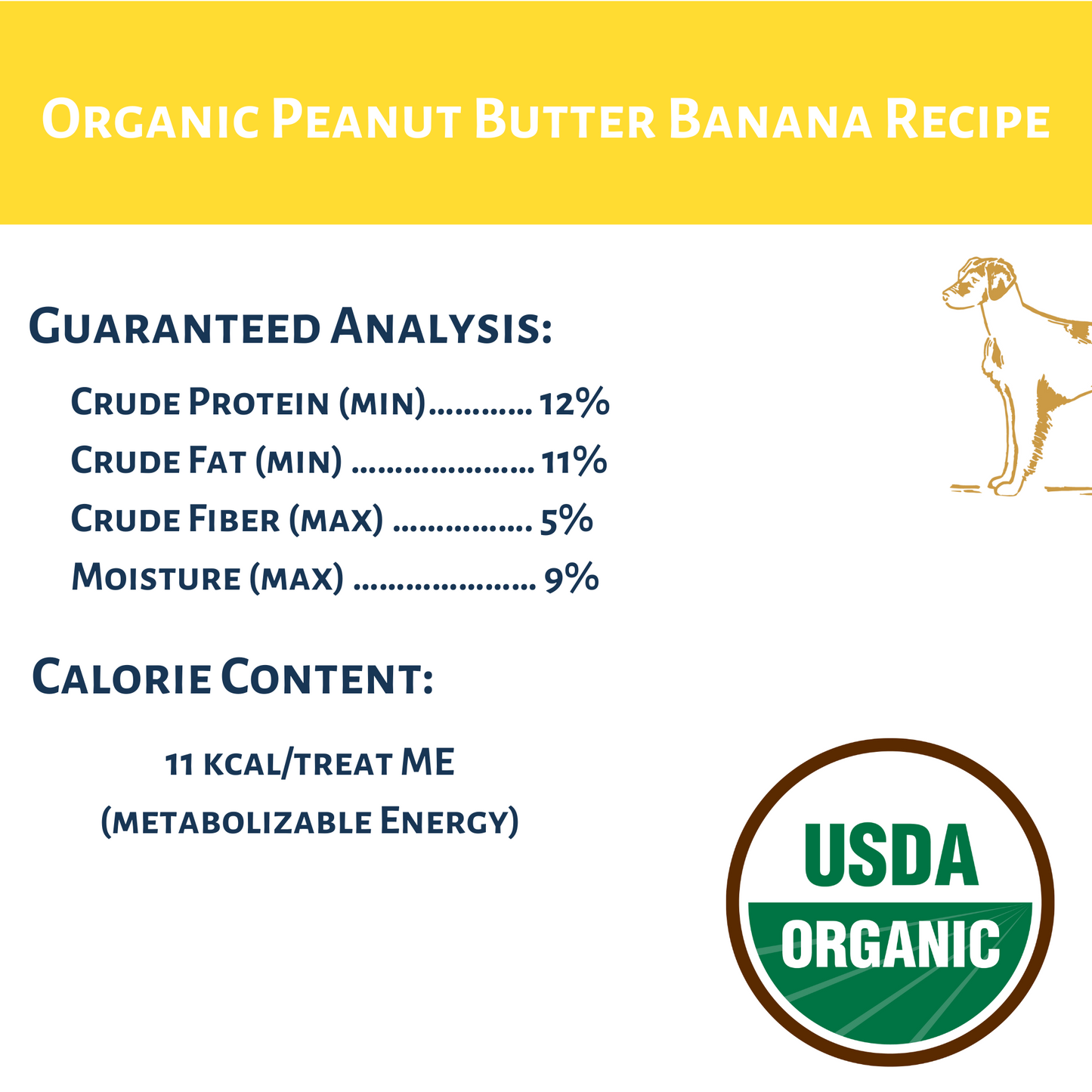 Dog Mamma's Organic Peanut Butter Banana Dog Treats – 6 oz | USDA Organic