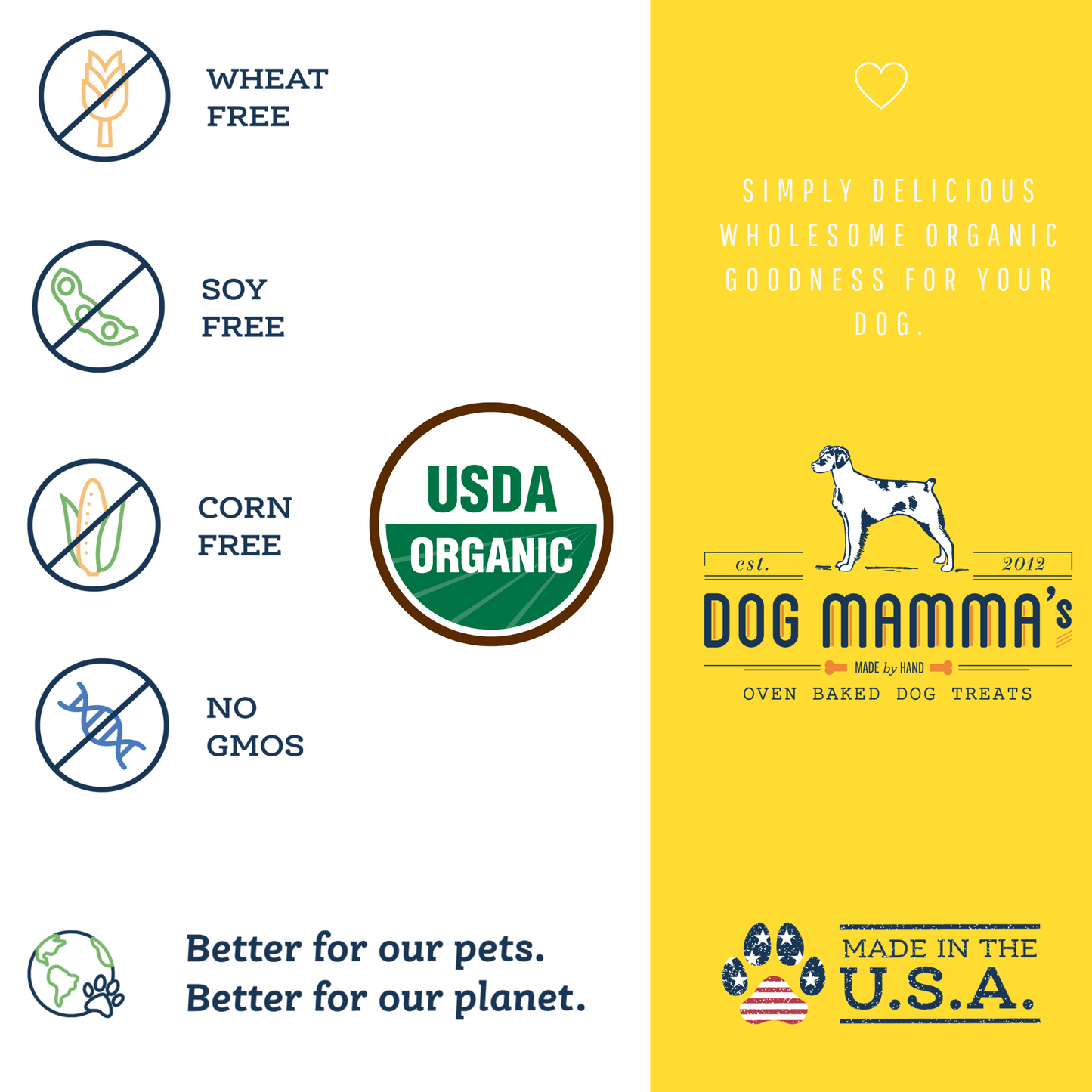 Dog Mamma's Organic Peanut Butter Banana Dog Treats – 6 oz | USDA Organic