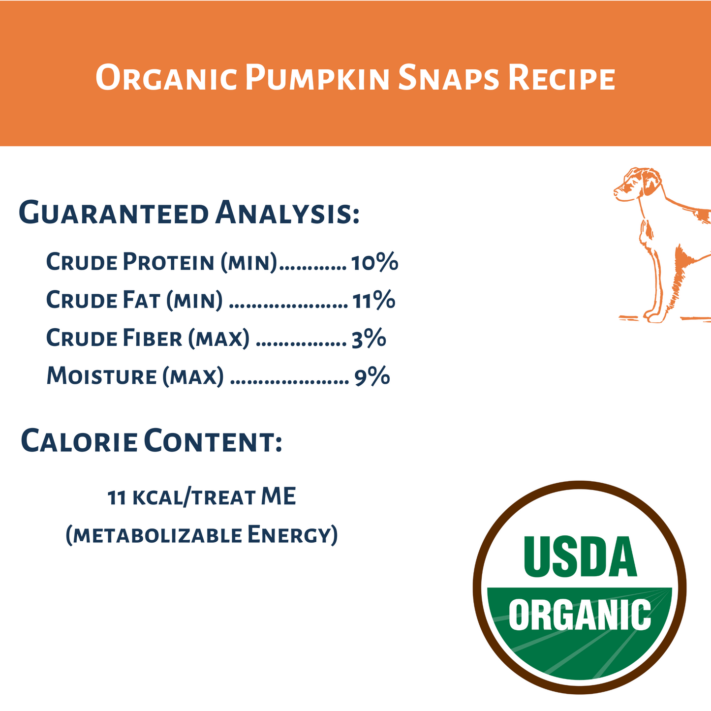 Dog Mamma's Organic Pumpkin Snaps Dog Treats – 6 oz | USDA Organic