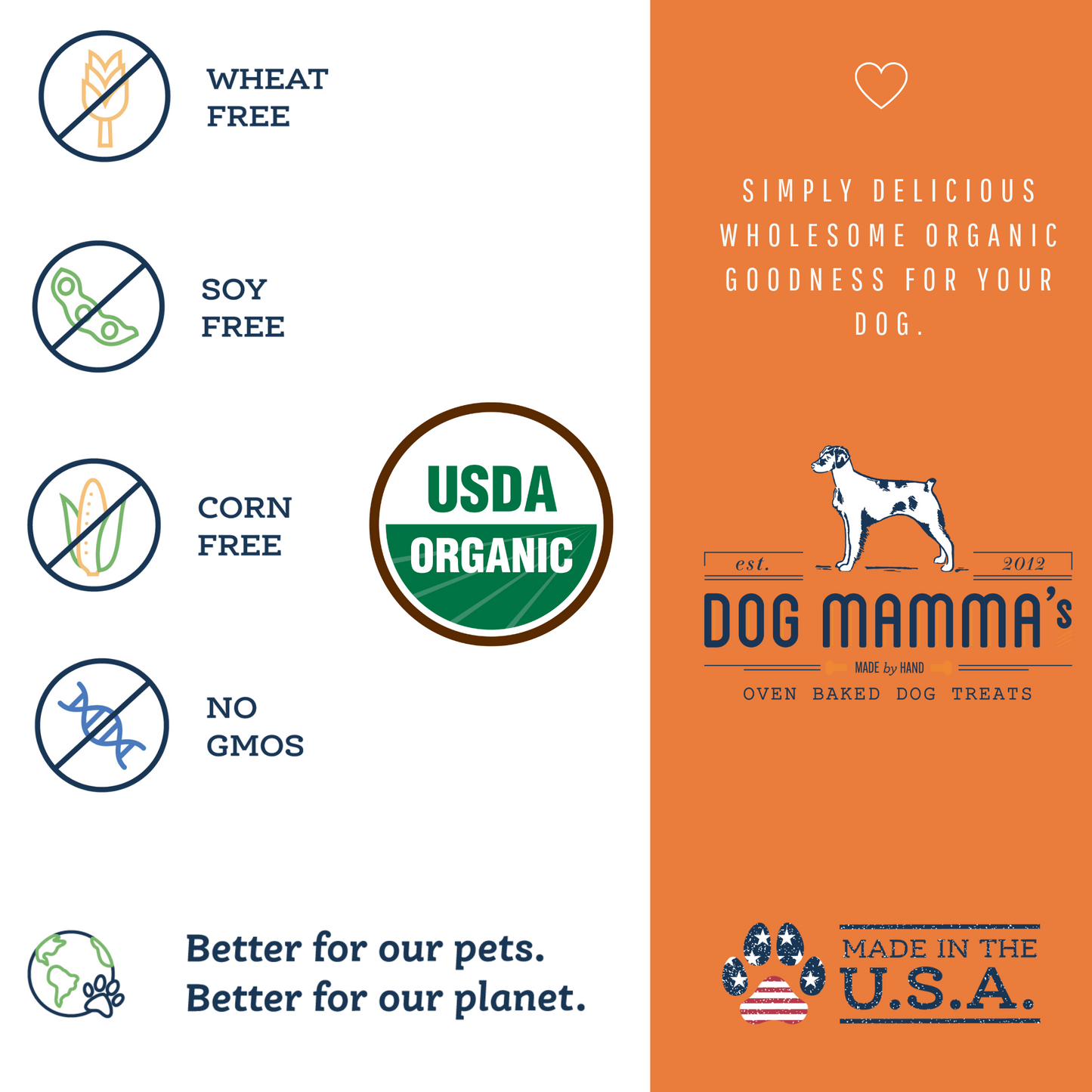 Dog Mamma's Organic Pumpkin Snaps Dog Treats – 6 oz | USDA Organic