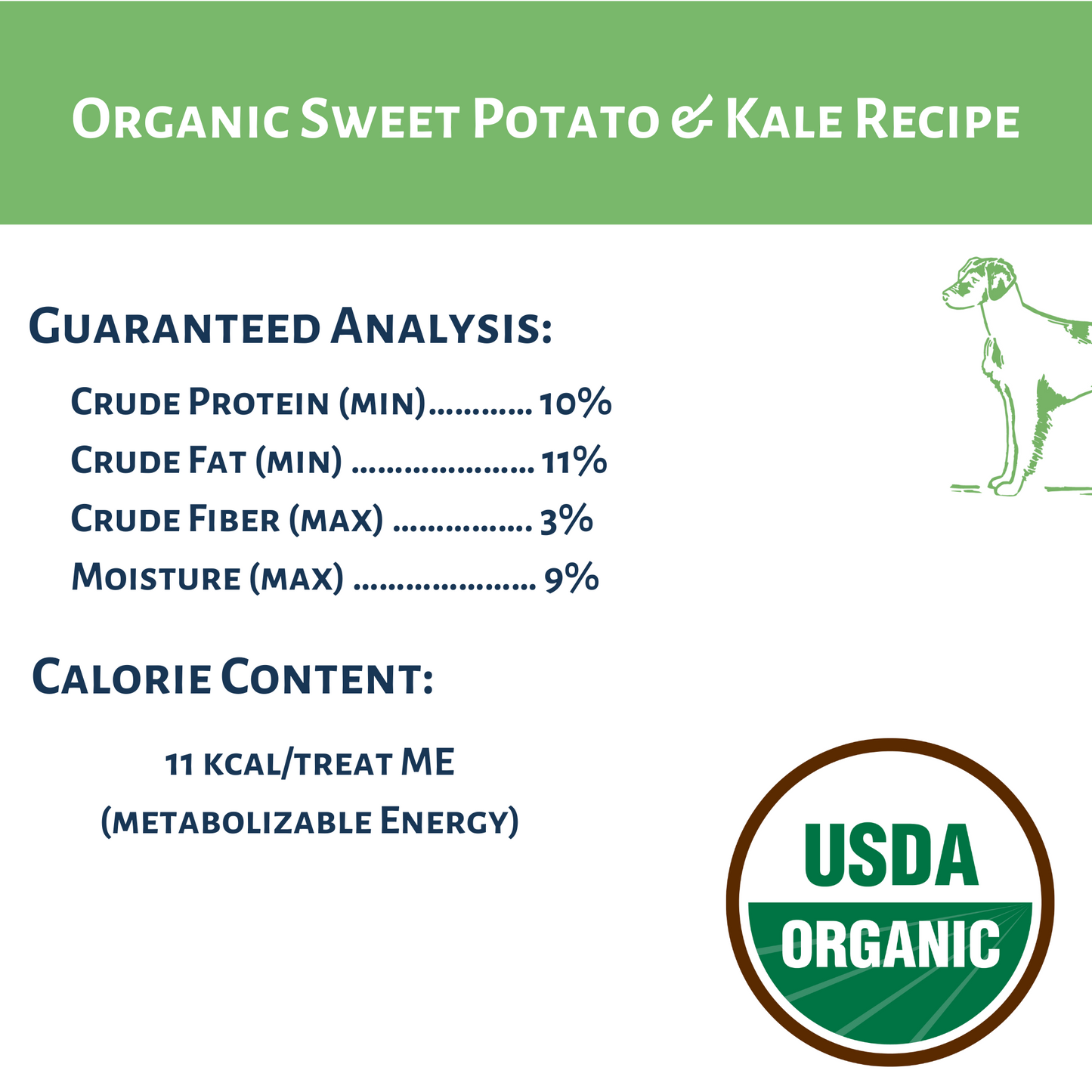 Dog Mamma's Organic Sweet Potato & Kale Dog Treats – 6 oz | USDA Organic