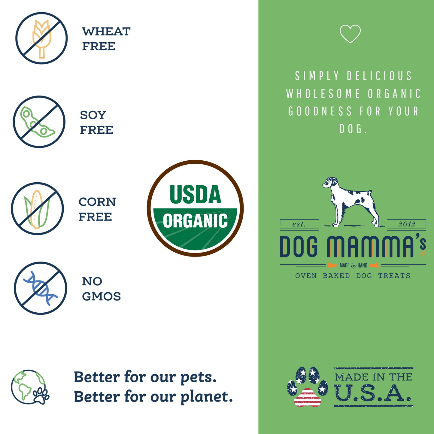 Dog Mamma's Organic Sweet Potato & Kale Dog Treats – 6 oz | USDA Organic