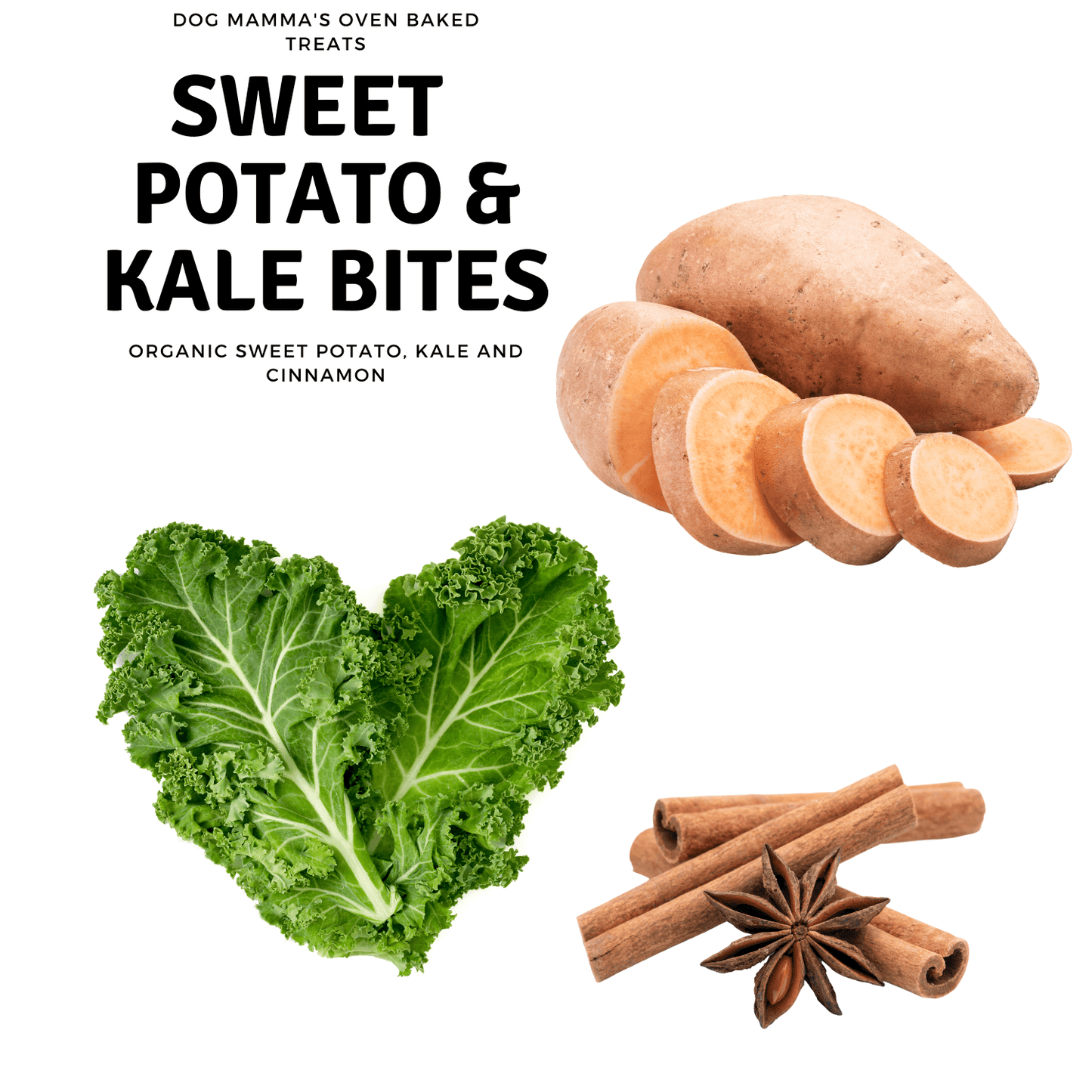 Dog Mamma's Organic Sweet Potato & Kale Dog Treats – 6 oz | USDA Organic