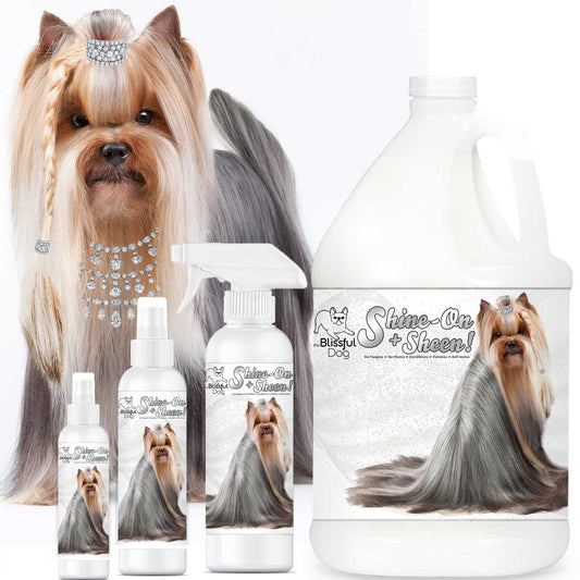 Shine-On+Sheen Dog De-Tangling Coat Spray by The Blissful Dog – Leave-In Conditioner & Coat Polish