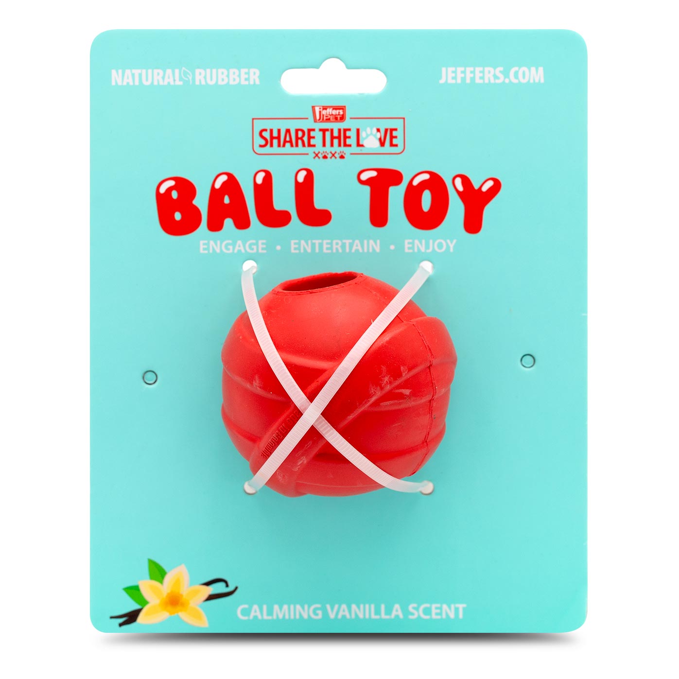 Jeffers Red Orbits Ball – Natural Rubber Treat Dispensing Dog Toy