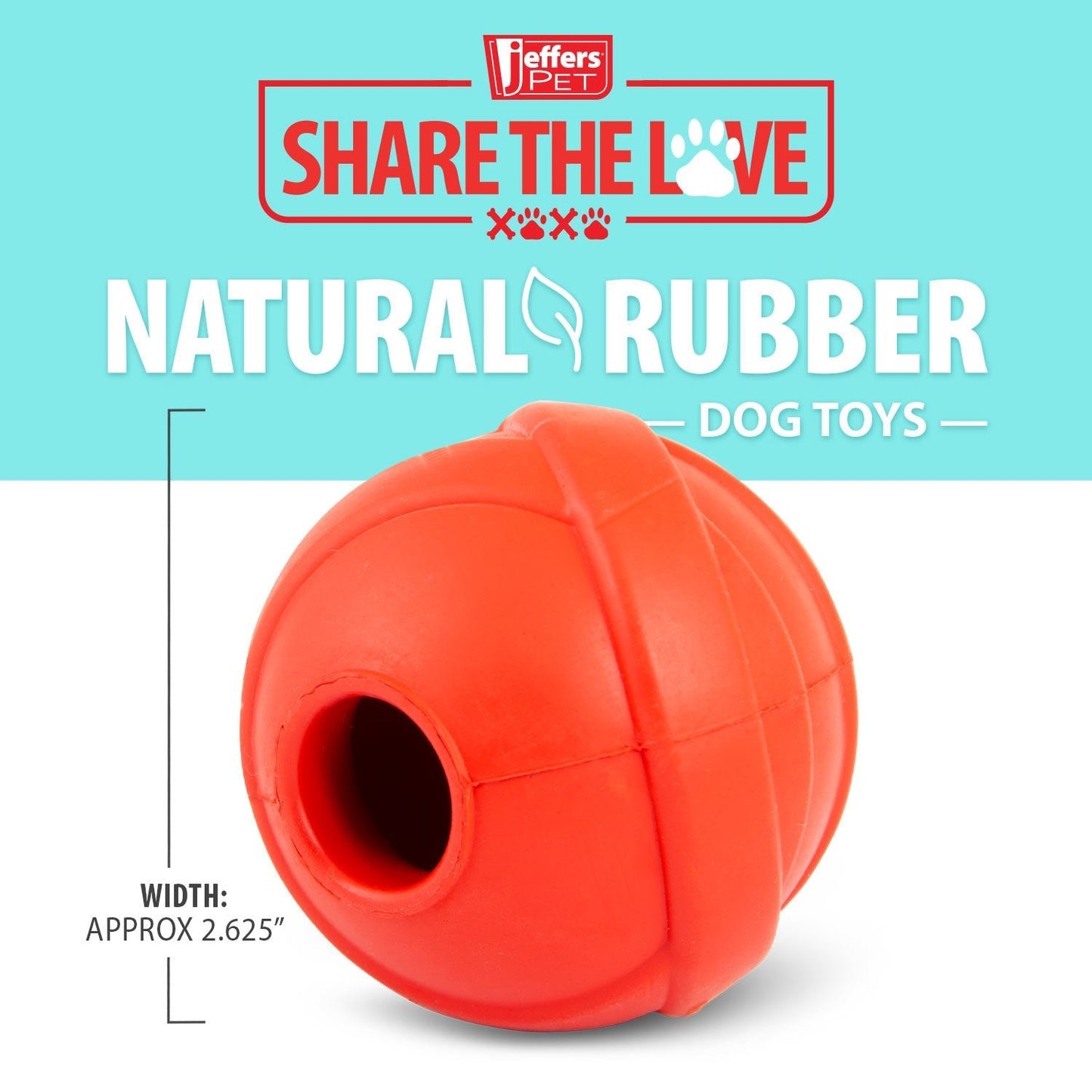 Jeffers Red Orbits Ball – Natural Rubber Treat Dispensing Dog Toy