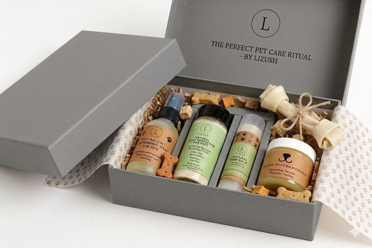 Lizush Natural Pet Pampering Gift Box – All-Natural Wellness Kit for Dogs & Cats