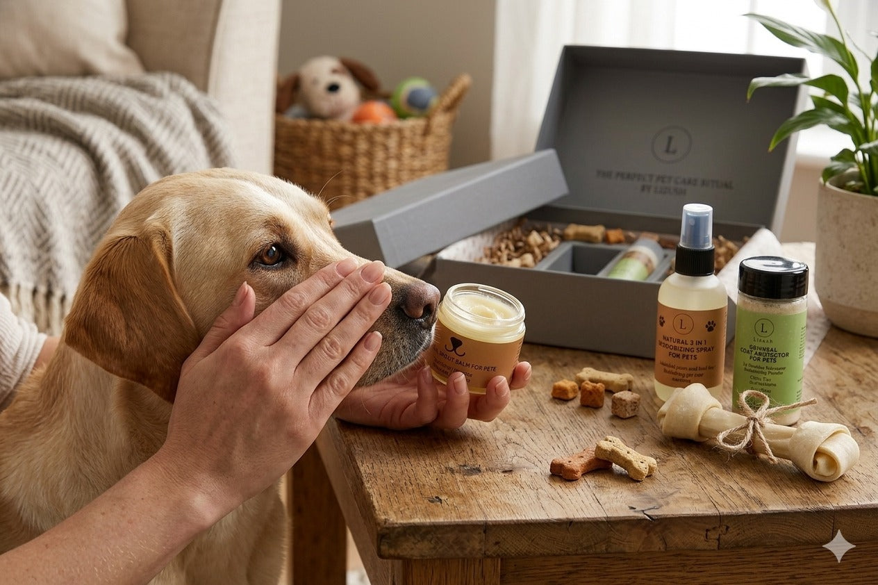 Lizush Natural Pet Pampering Gift Box – All-Natural Wellness Kit for Dogs & Cats