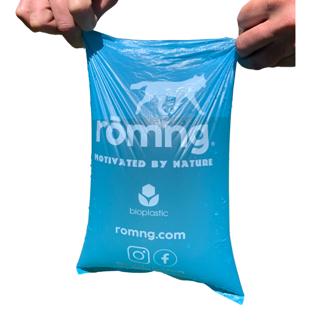Bio-Based Dog Poop Bags + Bamboo Fiber Dispenser | 30% Less Plastic — rōmng