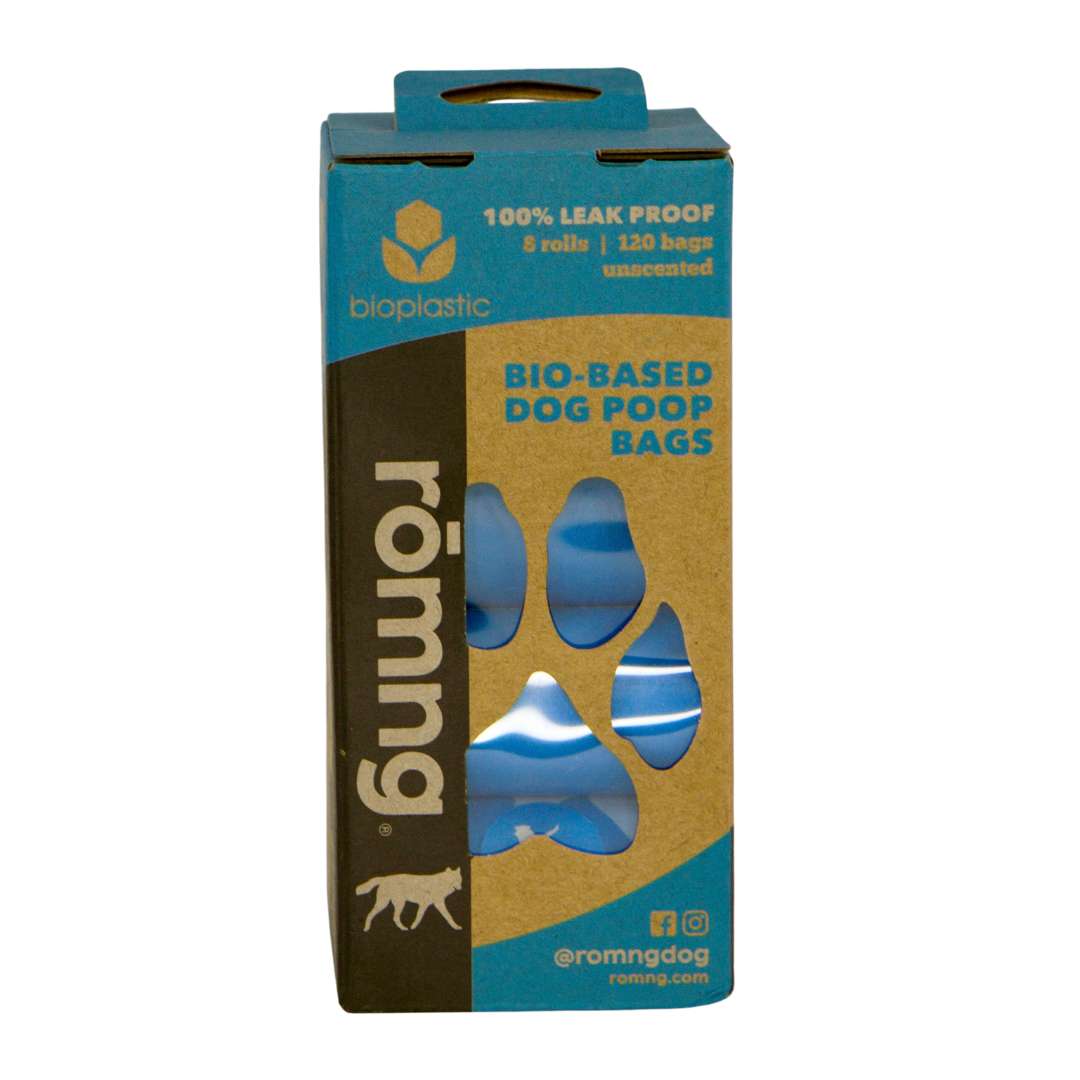 Bio-Based Dog Poop Bags + Bamboo Fiber Dispenser | 30% Less Plastic — rōmng