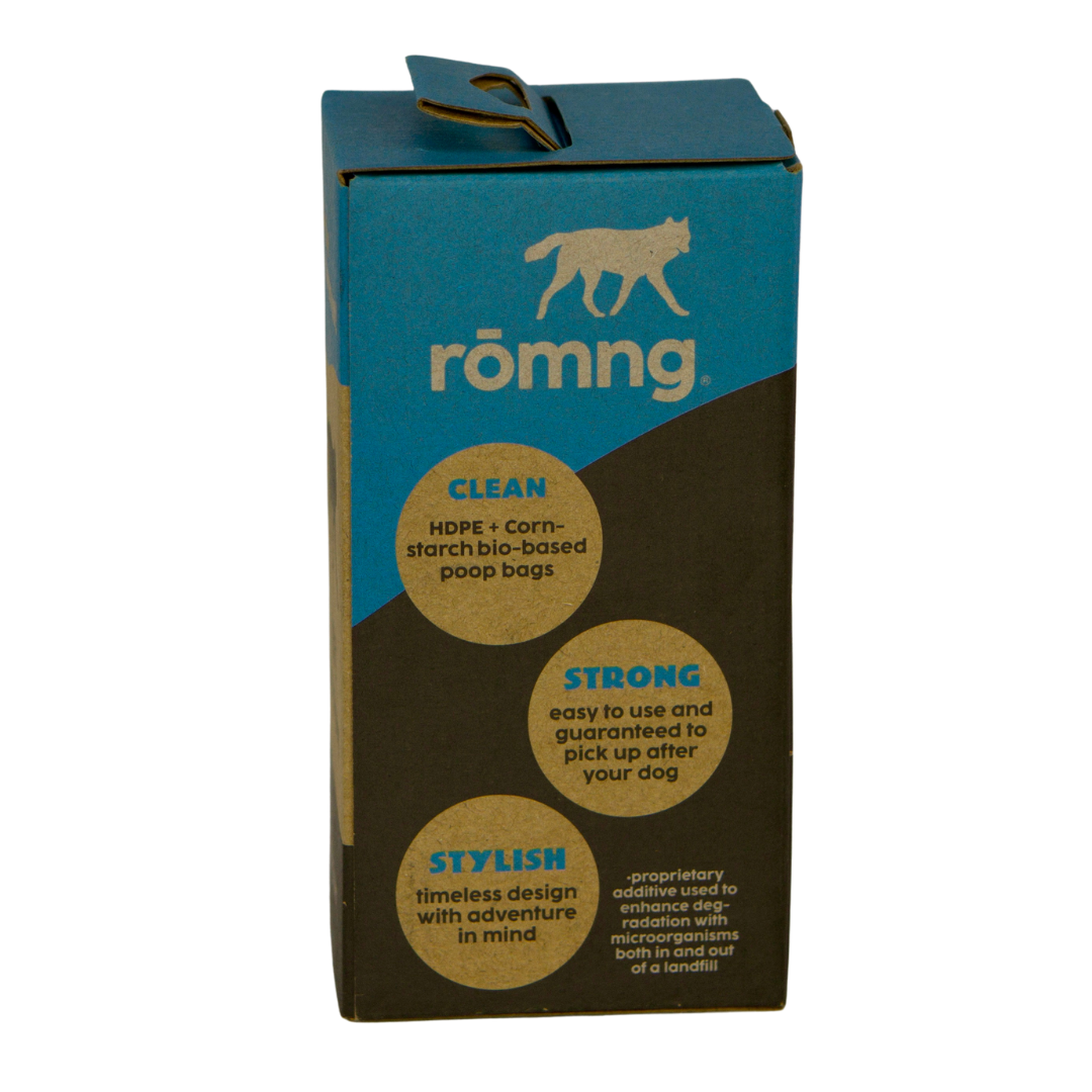Bio-Based Dog Poop Bags + Bamboo Fiber Dispenser | 30% Less Plastic — rōmng